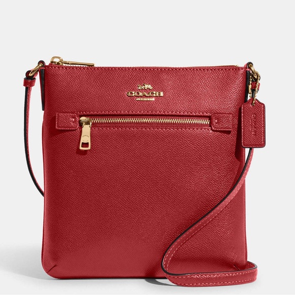 Coach Red Leather Mini Rowan File Bag New Retails:$250 - Picture 1 of 6